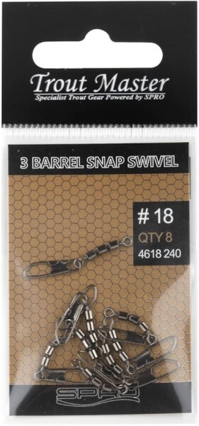 TROUTMASTER 3 Barrel Snap Swivel #12 / 9kg