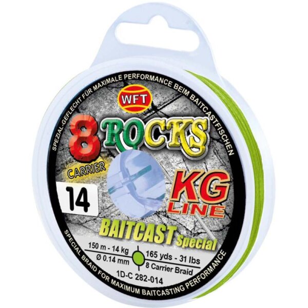 WFT 8 Rocks Castingschnur 150m / chartreuse 8-fach geflochtene 17kg / 0,18mm