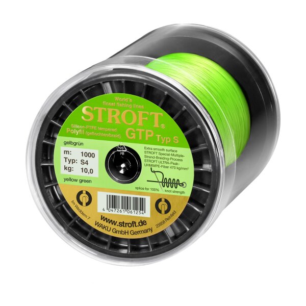 STROFT GTP Typ S geflochtene Angelschnur gelbgrün S4 / 10kg