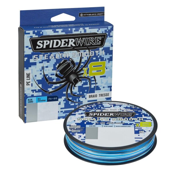 SPIDER WIRE Stealth Smooth X8 PE BLUE CAMO 300m 0.33mm / 38.1kg / 84Lb