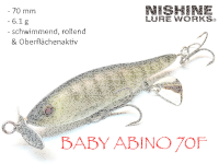 NISHINE LURE WORKS BABY ABINO 70F