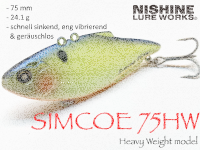 NISHINE LURE WORKS Simcoe 75HW - Heavy Weight Model