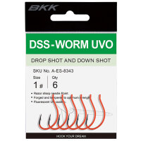 BKK DSS-Worm UV (Orange) / DropShot Wurm Einzelhaken