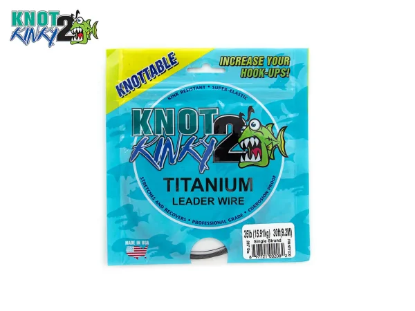 AQUATEKO 9m Knot 2 Kinky 1x1 Titanium-Vorfachmaterial (30 ft.) 12Lb / 5.44kg (0.25mm)