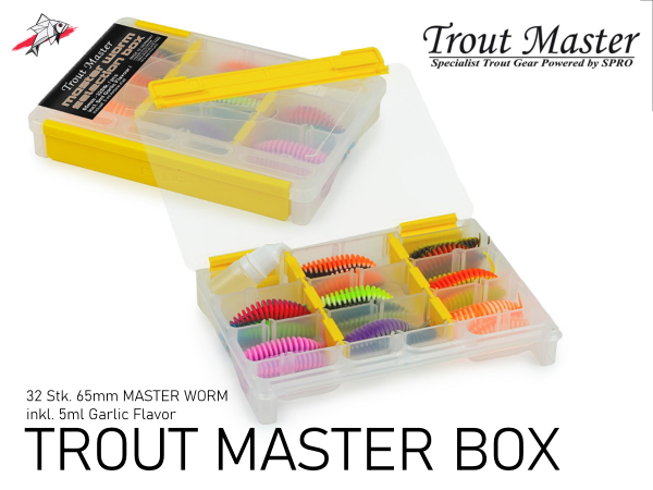 TROUT MASTER WORM BOX 32PC