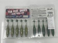 10FTU Fin´s P 3.9" / 10cm #7 Green/Gold Flake