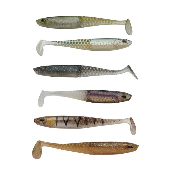 BERKLEY PowerBait Cullshad Slim 10 cm | 6 Stück-Clear Water Mix