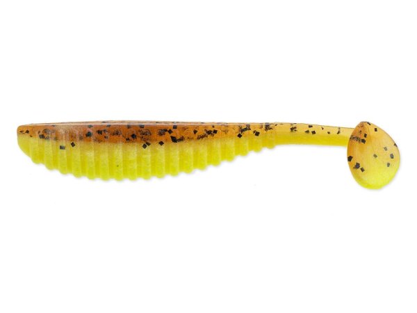 Reins S-Cape Shad 3.5" / 9 cm Motoroil PP. / Chartreuse