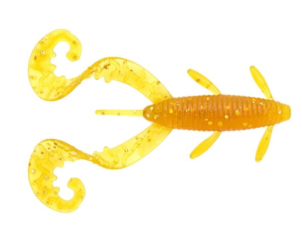 Reins G-Tail Twin Grub 3" / 7.5 cm Motoroil Gold Flk.