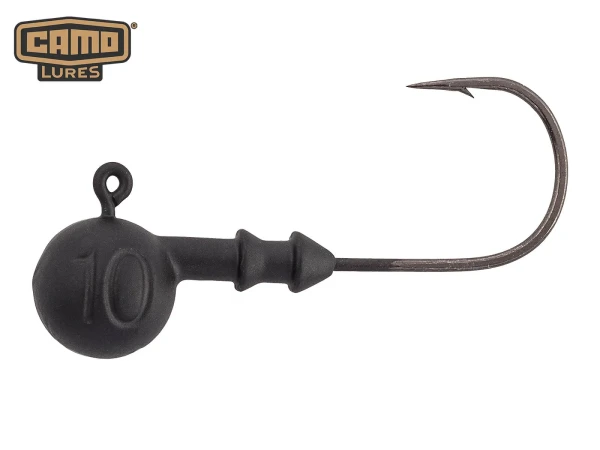 CAMO LURES Rundkopf Jigs BLACK 4/0-30g