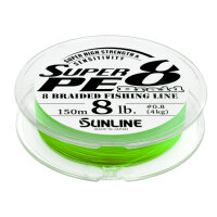 Sunline SUPER PE 8 Braid 150m / Light Green Spule 25lb/11.3kg/PE #2.5