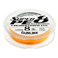 Sunline SUPER PE 8 Braid 150m / Orange Spule 15lb/6.8kg/PE #1.5