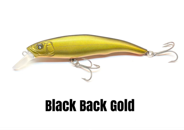 NISHINE LURE WORKS Erie 95SD Wobbler/Jerkbait Black Back Gold