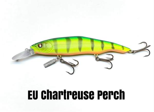 NISHINE LURE WORKS Erie 115MD Wobbler/Jerkbait EU Chartreuse Perch